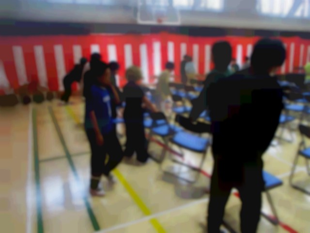 入学式会場準備