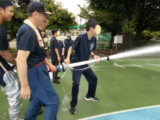 千中生の放水訓練