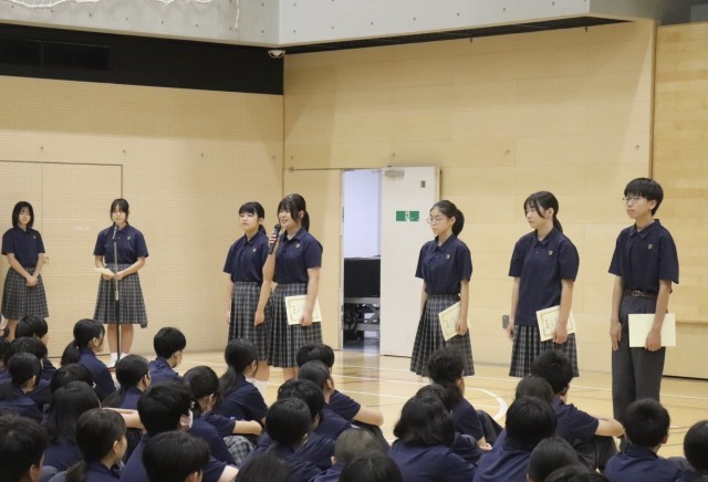 全校生徒に挨拶